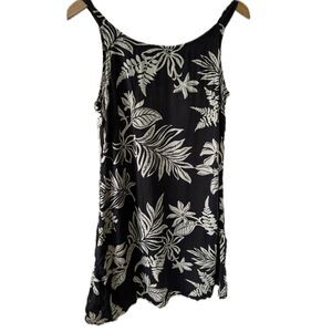 Bishop St. Apparel Hawaiian Tiare Flowers Tropical Leaves Sleeves Sundress S